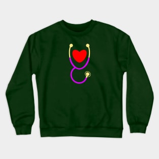 Pediatric Nurse Simple Stethoscope Love Birthday Gift Idea Crewneck Sweatshirt